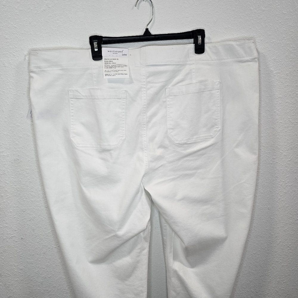 Westbound Womens High Rise Skinni White Summer Cropped Pants Size 24W - Picture 12 of 16